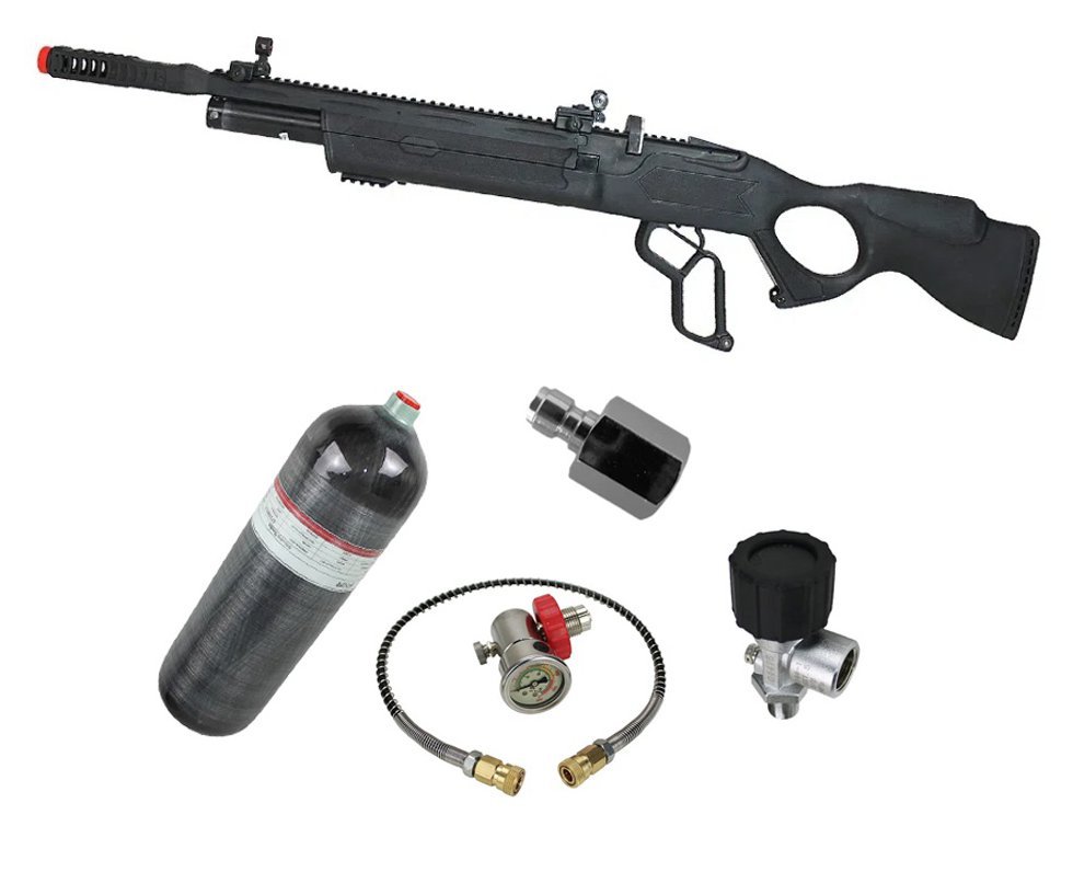 Carabina de Pressão PCP Hatsan Vectis 6.35mm Lever Action - Rossi + Cilindro Scuba 3L