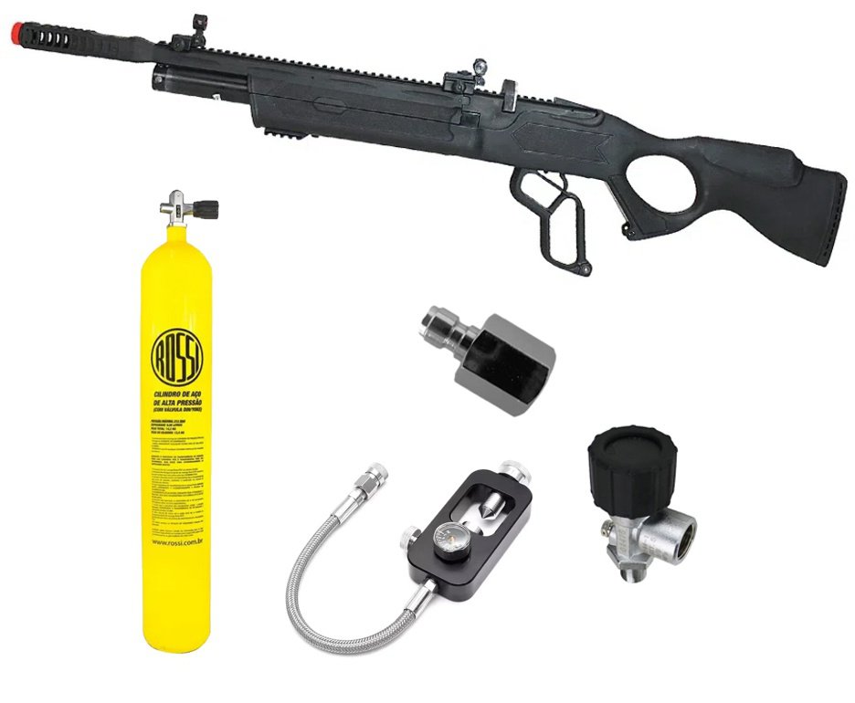 Carabina de Pressão PCP Hatsan Vectis 6.35mm Lever Action - Rossi + Cilindro Scuba 10 L