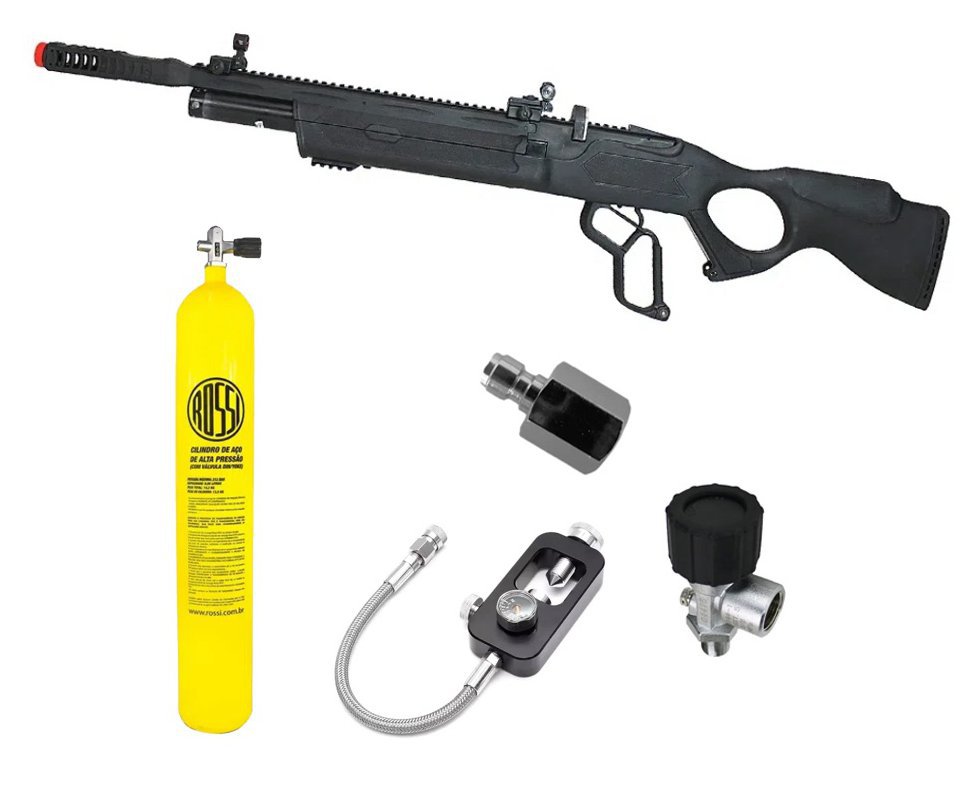 Carabina de Pressão PCP Hatsan Vectis 6.35mm Lever Action - Rossi + Cilindro Scuba 10 L