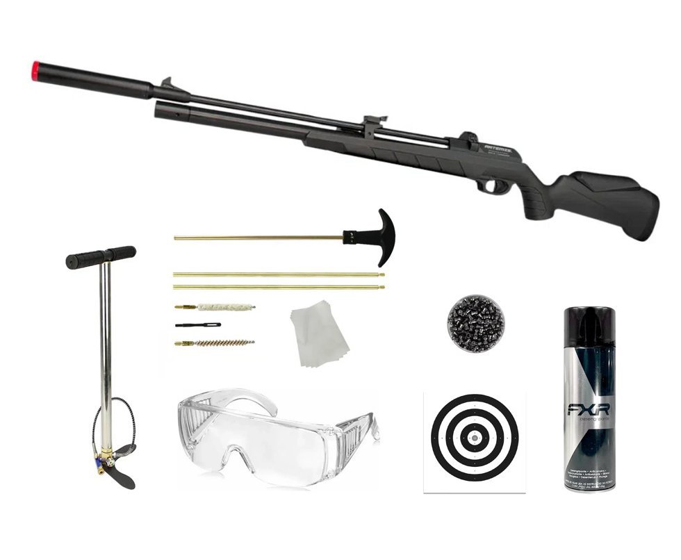 Carabina PCP Artemis PR900S G3 Black 5,5mm - FXR Artemis + Bomba + Desengripante + Kit Limpeza + Alvos + Chumbinho + Oculos