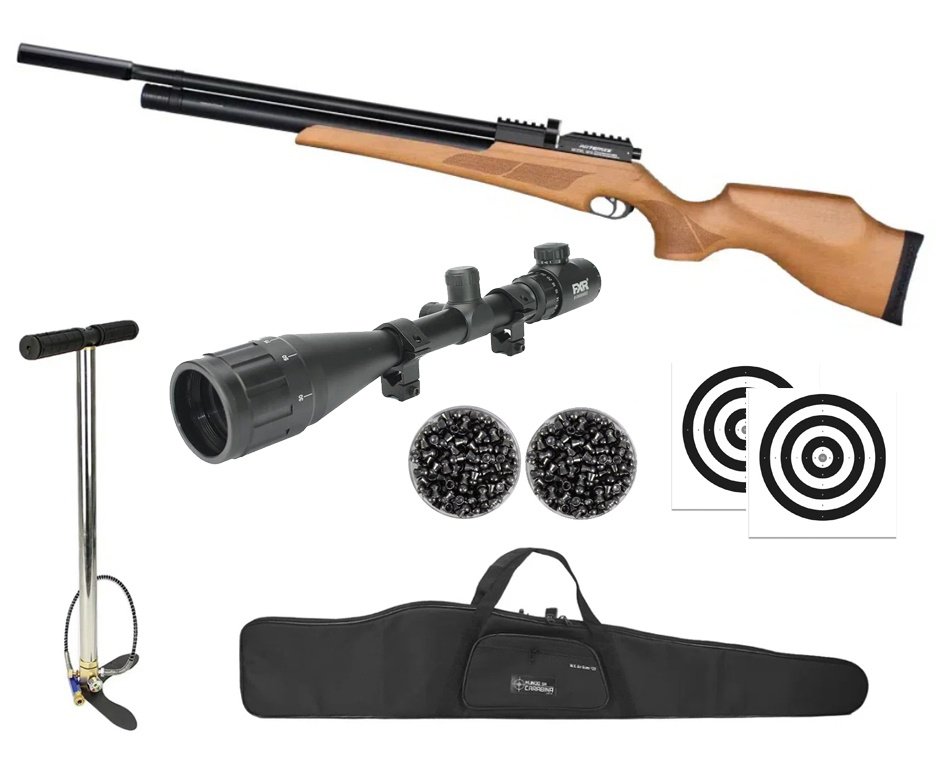 Carabina de Pressão Artemis PCP M16 Specter 5.5mm FXR + Bomba + Capa + Luneta 6-24x50 + Alvos + Chumbo