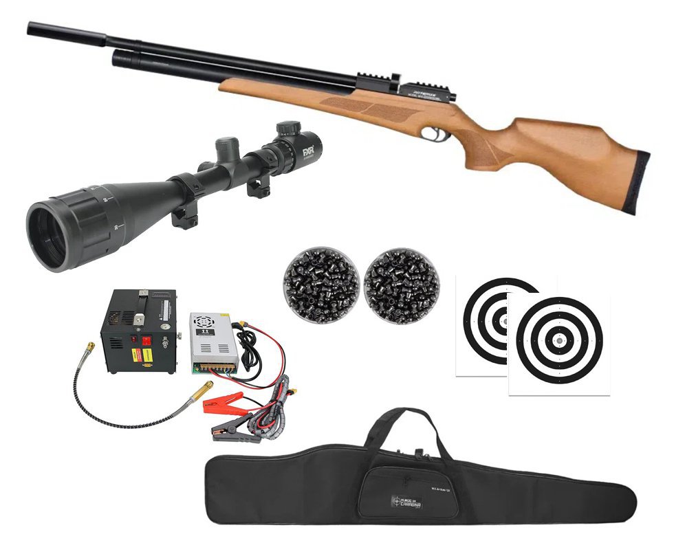 Carabina de Pressão Artemis PCP M16 Specter 5.5mm FXR + Compressor Portátil Trivolt Compact + Capa + Luneta 3-9x40 + Alvos + Chumbo
