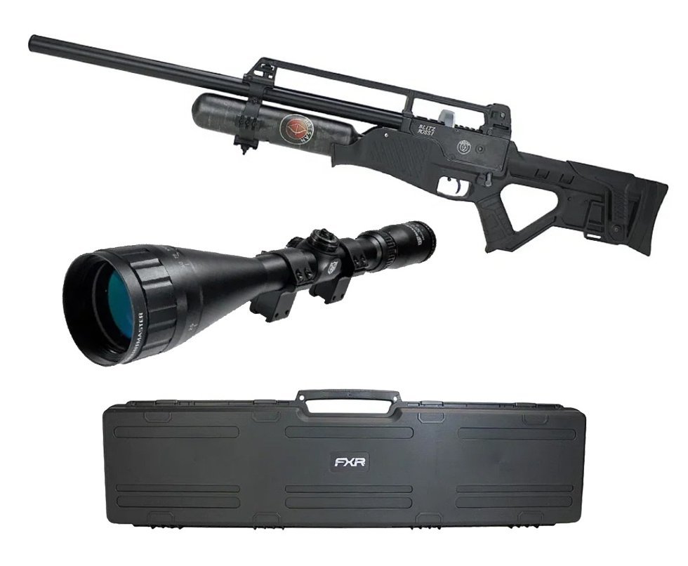 Carabina de Pressão PCP Hatsan Blitz Full Auto 6.35mm - Hatsan + Case + Luneta Nikko Stirling Mountmaster 4-16x50