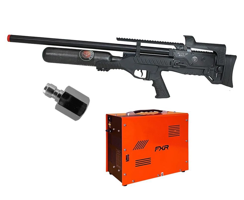 Carabina de Pressão PCP Hatsan Blitz BP Full Auto 6.35mm - Hatsan + Compressor Portátil Trivolt 2 Coolers