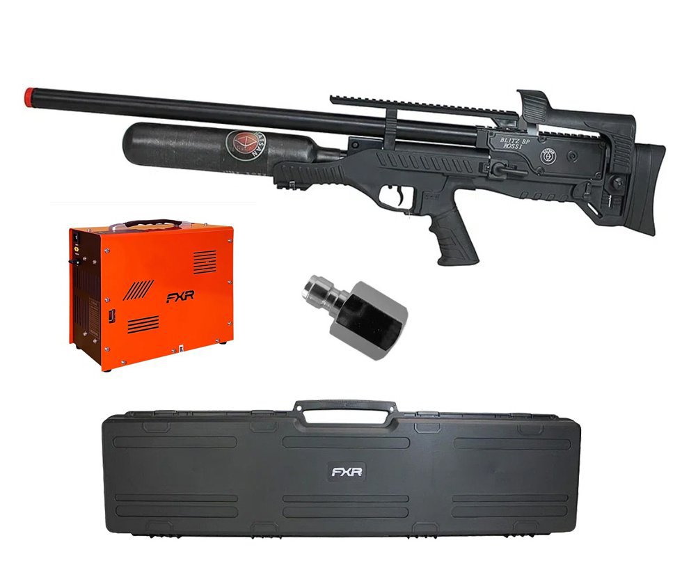 Carabina de Pressão PCP Hatsan Blitz BP Full Auto 6.35mm - Hatsan + Compressor Portátil Trivolt 2 Coolers + Case