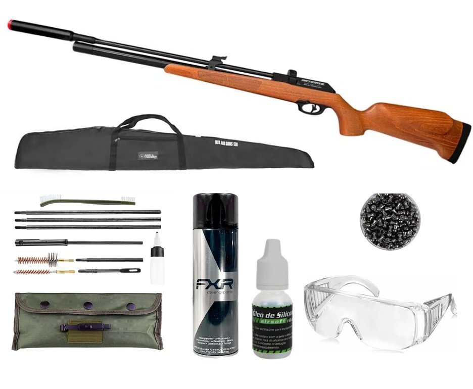 Carabina PCP Artemis PR900W G3 5,5mm - FXR Artemis + Capa + Desengripante + Kit Limpeza + Óleo de Silicone + Chumbinho + Óculos