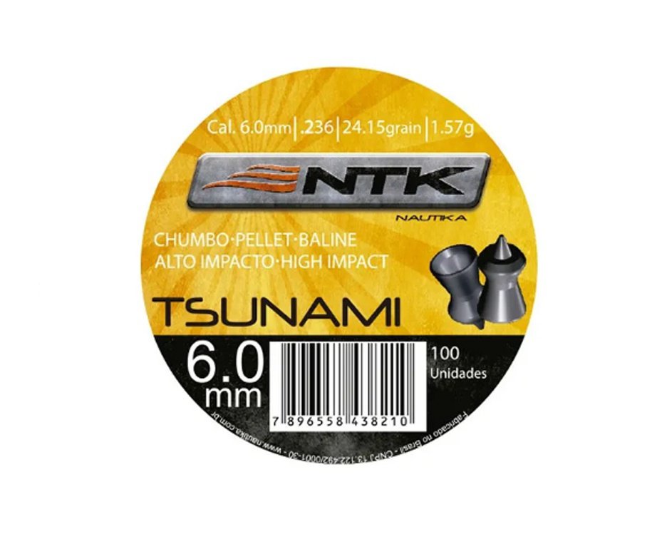 Chumbinho  Nautika Tsunami - Cal 6,0mm - 100 Unid