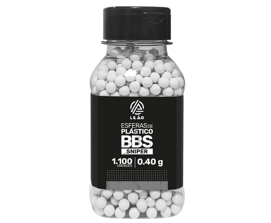 Esfera Airsoft BBs Leao 0,40g 6,0mm Pacote com 1100un - Leão Modelismo