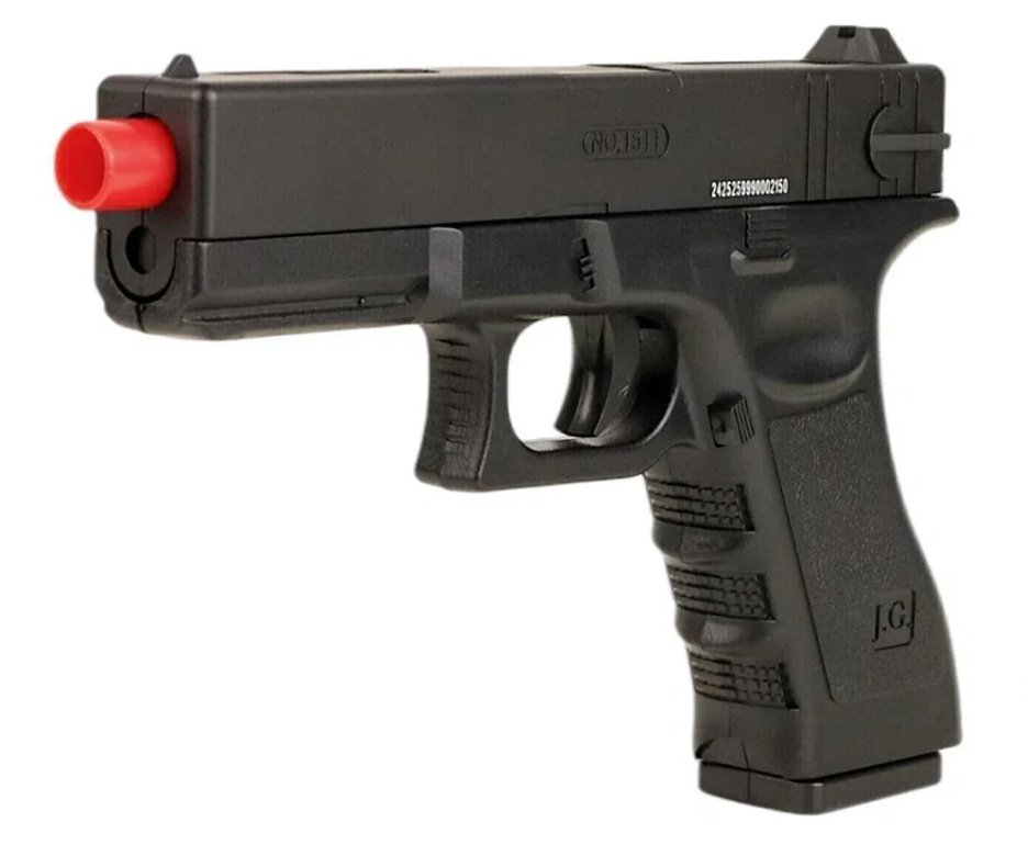 Pistola de Airsoft Glock CBT G17 Slide Metal Spring 6mm - Combat + Alvos + BBS + Case + Laser + Óleo de Silicone