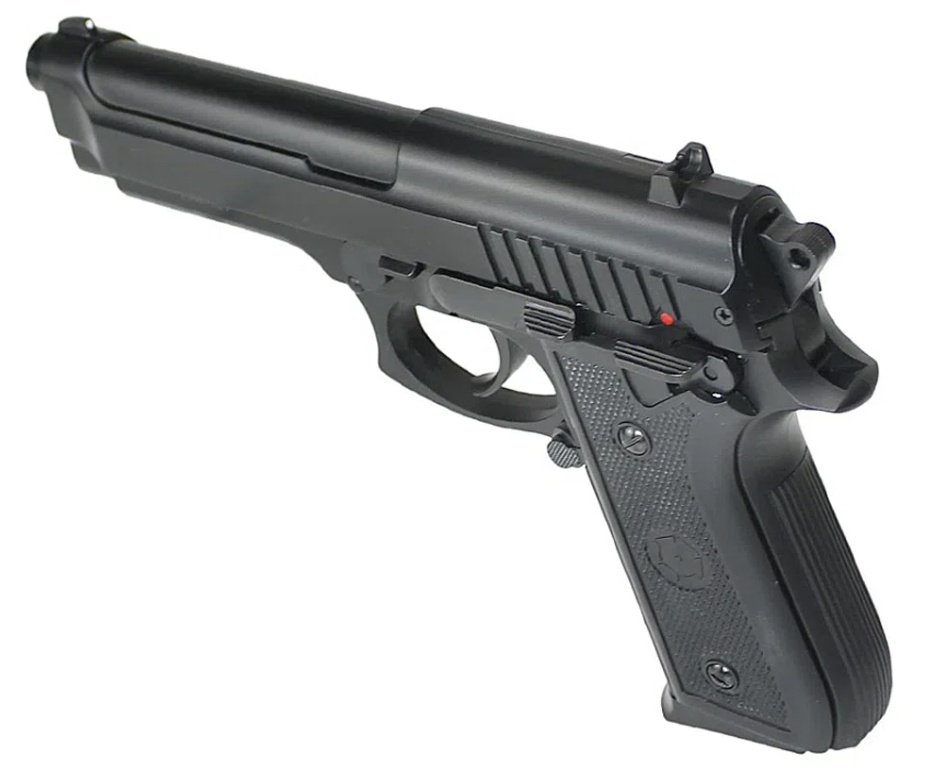 Pistola de Pressão Spring PT92 Metal Slide Aluminio 6,0mm - KWC + Alvos + BBS + Case + Óleo