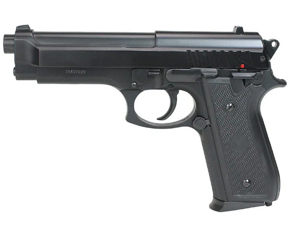 Pistola de Pressão Spring PT92 Metal Slide Aluminio 6,0mm - KWC + Alvos + BBS