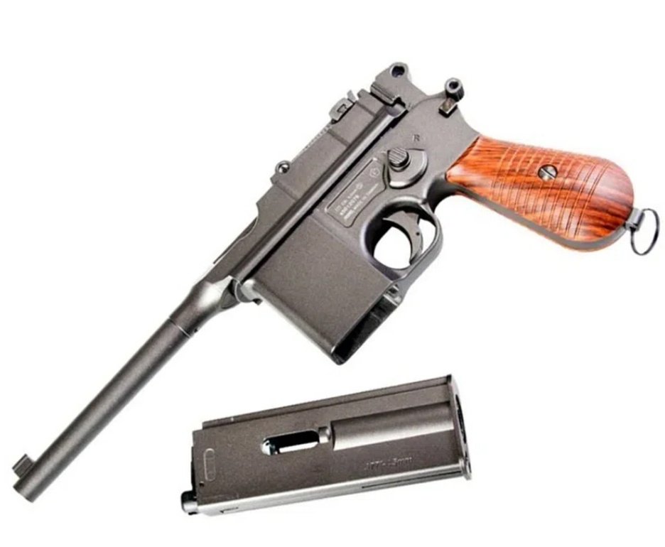 Pistola de Pressão CO2 Mauser 4.5 Full Metal Blowback - KWC Rossi + Alvos + Co2 + BBS + Case