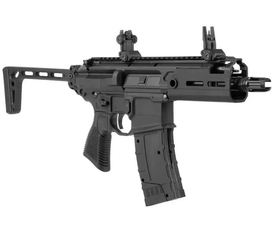 Rifle de Pressão CO2 Sig Sauer MCX Rattler 4,5 Blowback Semi Auto - Sig Sauer + Alvos + Co2 + BBS + Red Dot