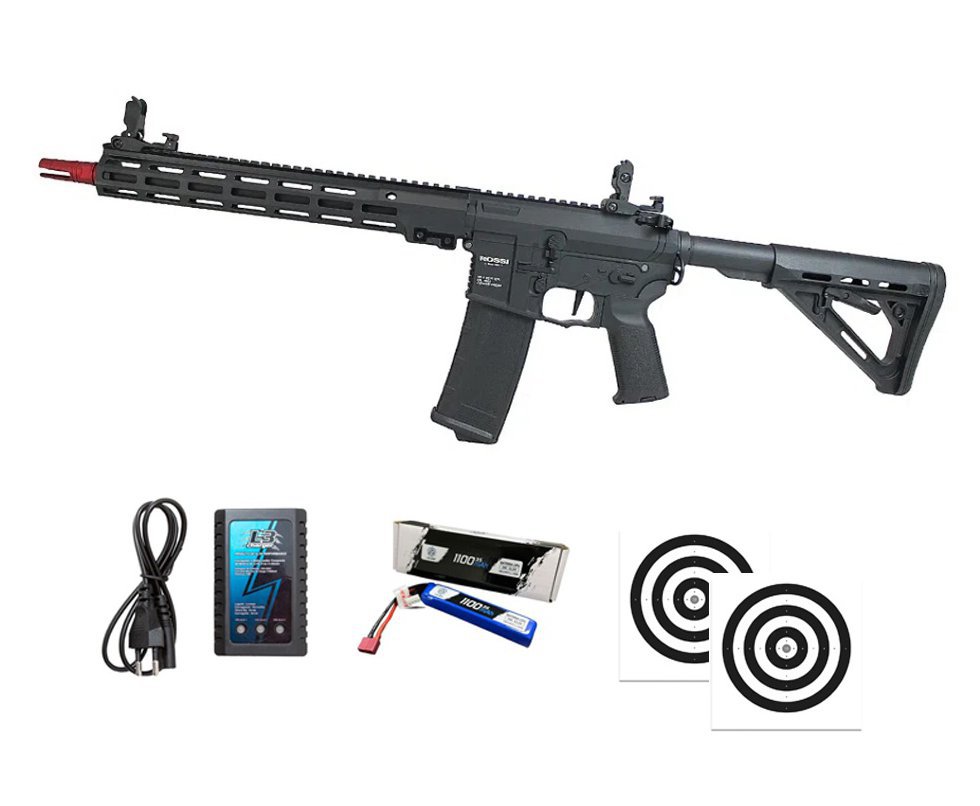 Rifle de Airsoft Neptune Shadow MK16 URG-I 13,5" AEG 6mm - Rossi + Alvos + Bateria + Carregador