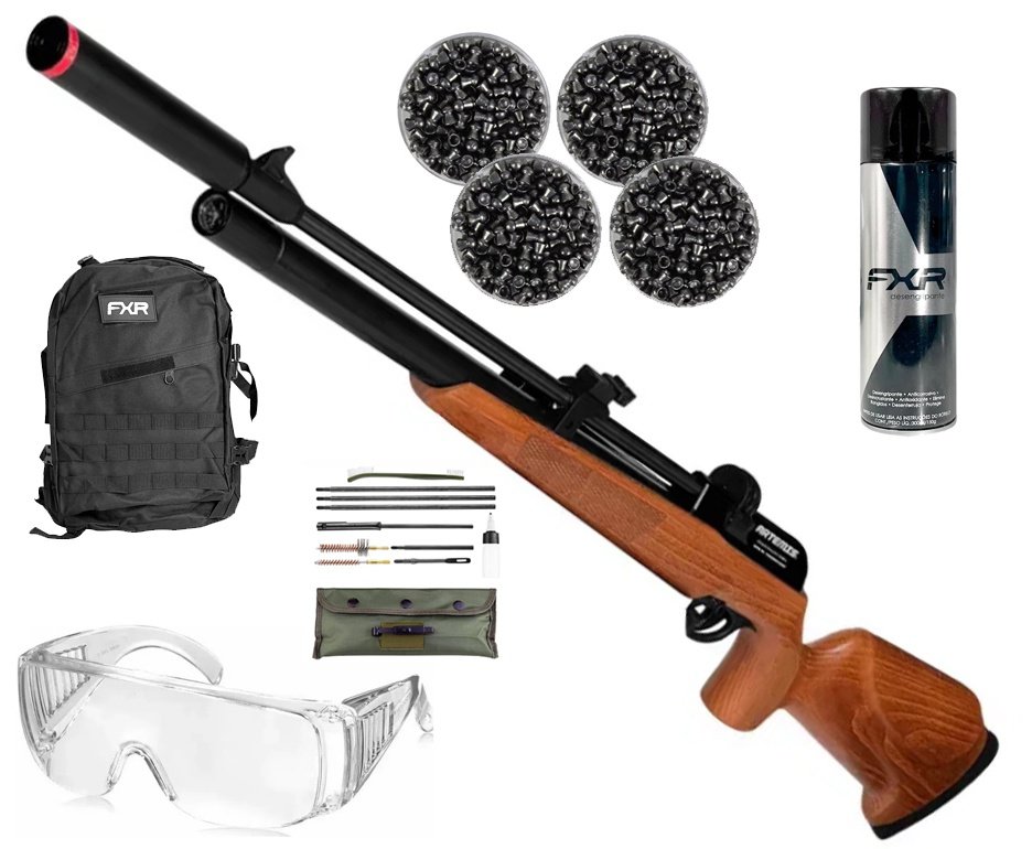 Carabina PCP Artemis PR900W G3 5,5mm - FXR Artemis + Mochila Tática Assault 32L + Kit de Limpeza + Desengripante / Anticorrosivo +  Chumbos + Óculos