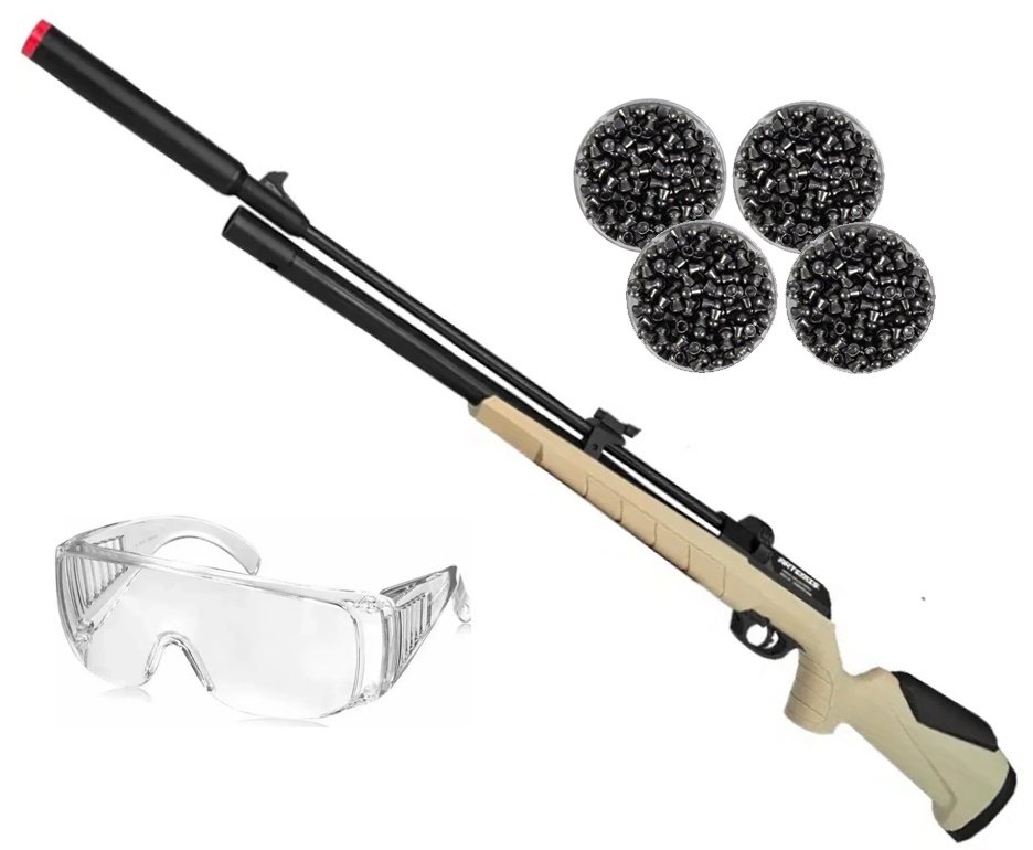 Carabina de Pressão Artemis PCP PR900T G3 Tan 5,5mm - FXR + Kit de Limpeza +  Chumbos + Óculos