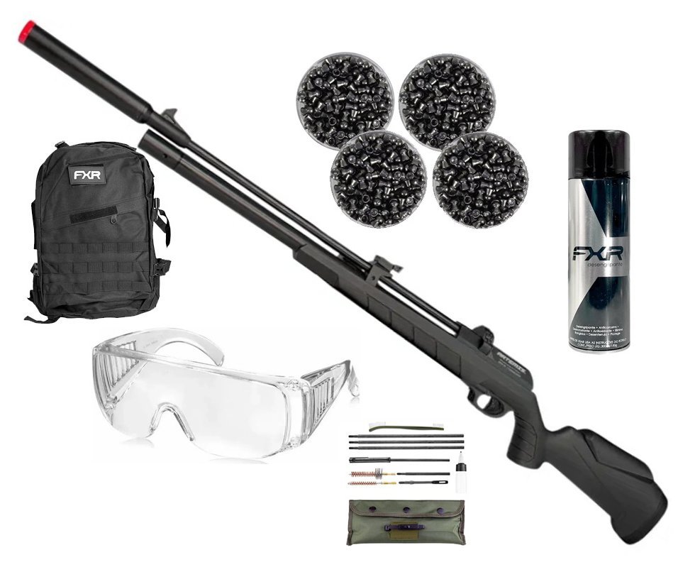 Carabina PCP Artemis PR900S G3 Black 5,5mm - FXR Artemis + Mochila Tática Assault 32L + Kit de Limpeza + Desengripante/Anticorrosivo + Chumbos + Óculos