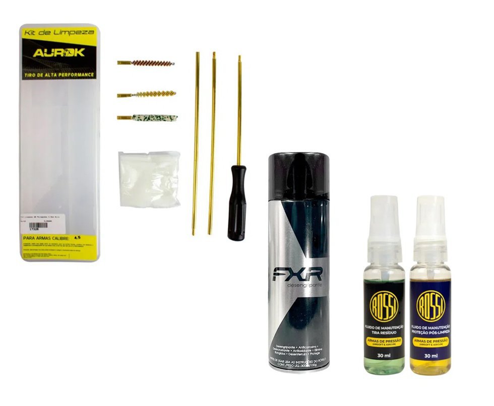 Desengripante / Anticorrosivo multiuso 300ml- FXR + Kit Fluidos + Kit Limpeza Aurok 4,5