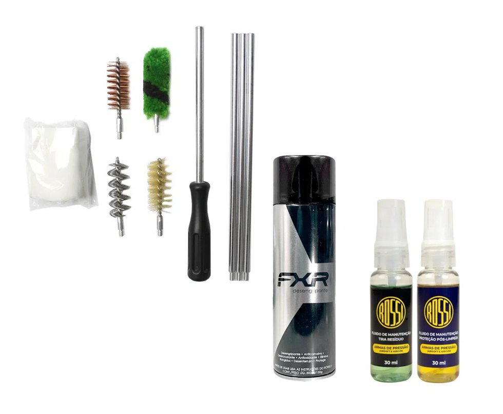 Desengripante / Anticorrosivo multiuso 300ml- FXR + Kit Fluidos + Kit Limpeza Aurok Calibre 12