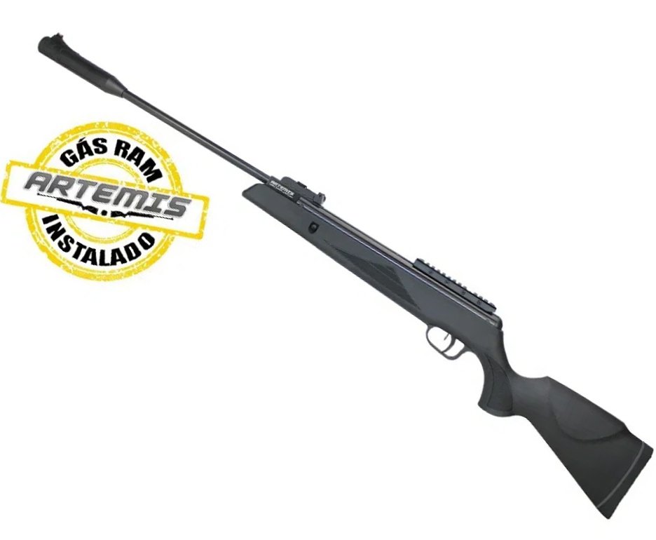 Carabina De Pressão Black Hawk Gas Ram 70kg 5.5mm Artemis + Capa + Alvos + Desengripante / Anticorrosivo + Kit de Limpeza + Chumbinho