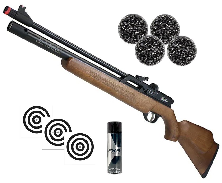 Carabina de Pressão PCP Rossi Dione VR madeira 5,5mm - Rossi + Desengripante / Anticorrosivo + Chumbos + Alvos