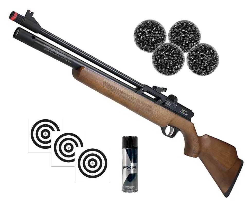 Carabina de Pressão PCP Rossi Dione VR madeira 5,5mm - Rossi + Desengripante / Anticorrosivo + Chumbos + Alvos