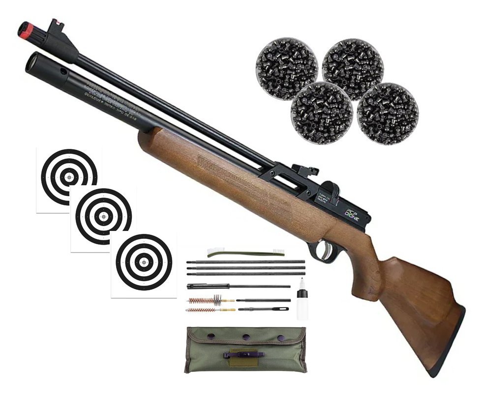 Carabina de Pressão PCP Rossi Dione VR madeira 5,5mm - Rossi + Kit de Limpeza + Chumbos + Alvos