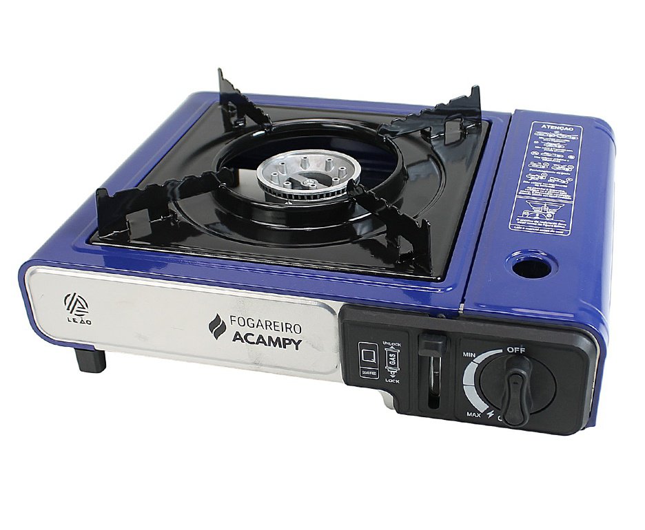 Fogareiro Portatil Leão para Cartucho de Gas com Maleta