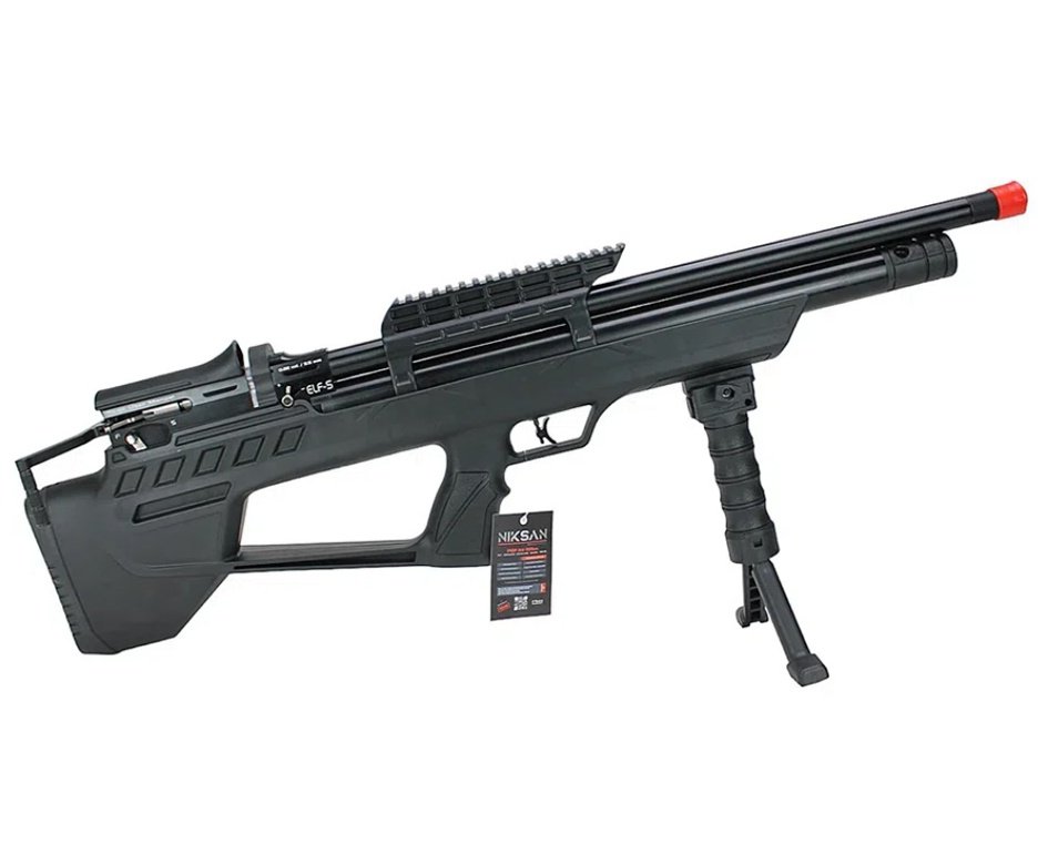 Carabina de Pressão PCP ELF S 5,5mm - Niksan + Chumbo + Alvos +  Compressor Portátil Trivolt Auto Stop 2 Coolers