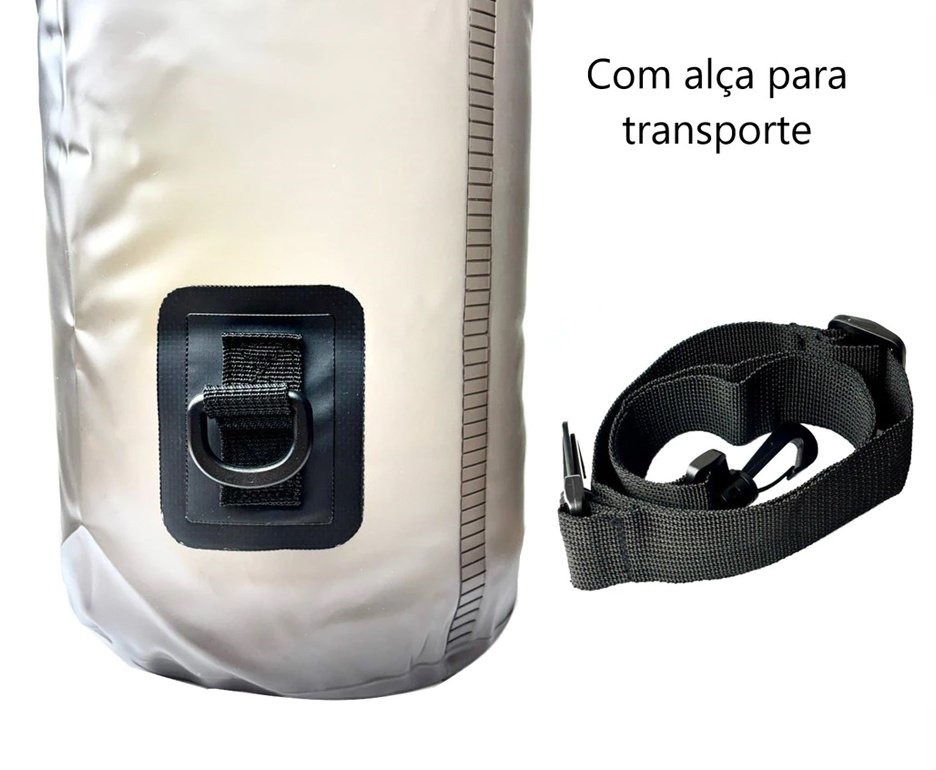 Saco Estanque Hawapi 30L Translúcido Cinza