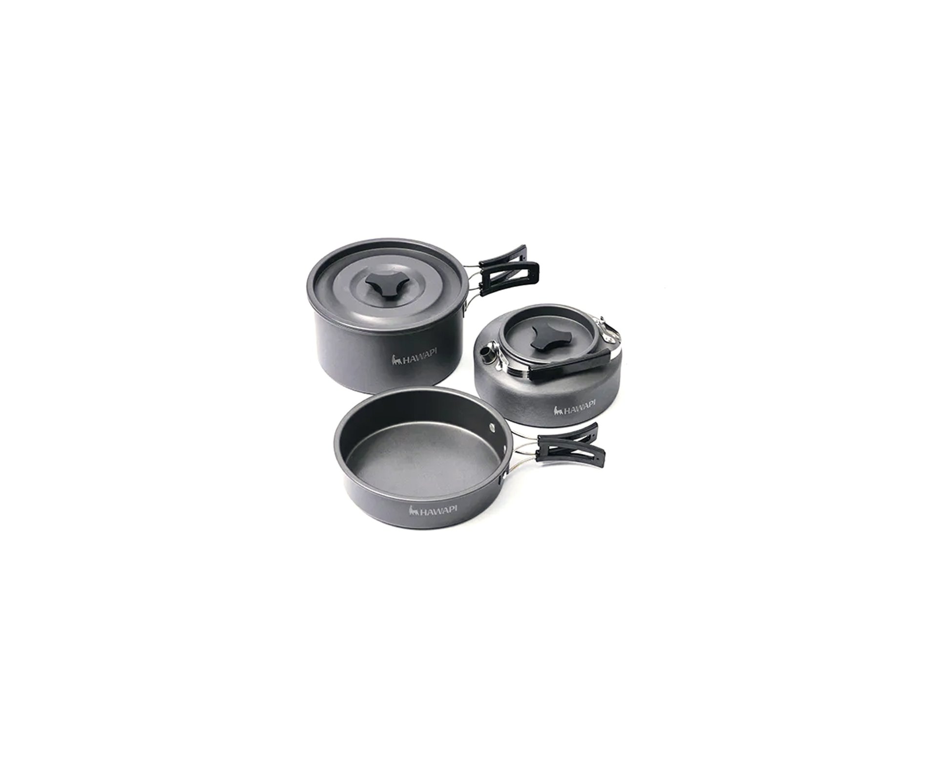 Conjunto de Panelas Camping Hawapi com Chaleira Ultraleve - Verde Limão