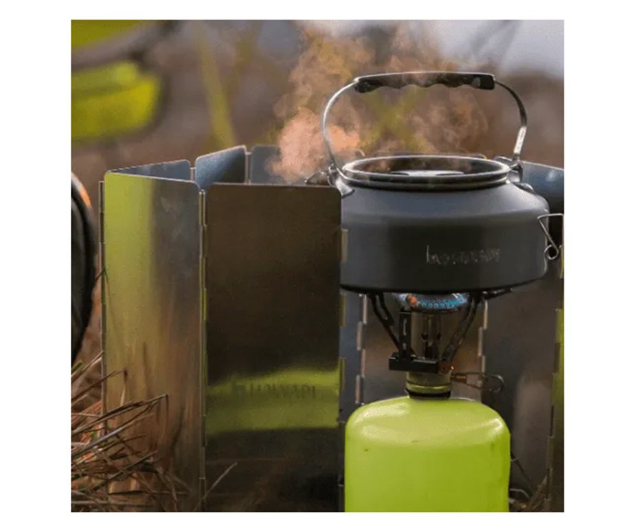 Conjunto de Panelas Camping Hawapi com Chaleira Ultraleve - Verde Limão