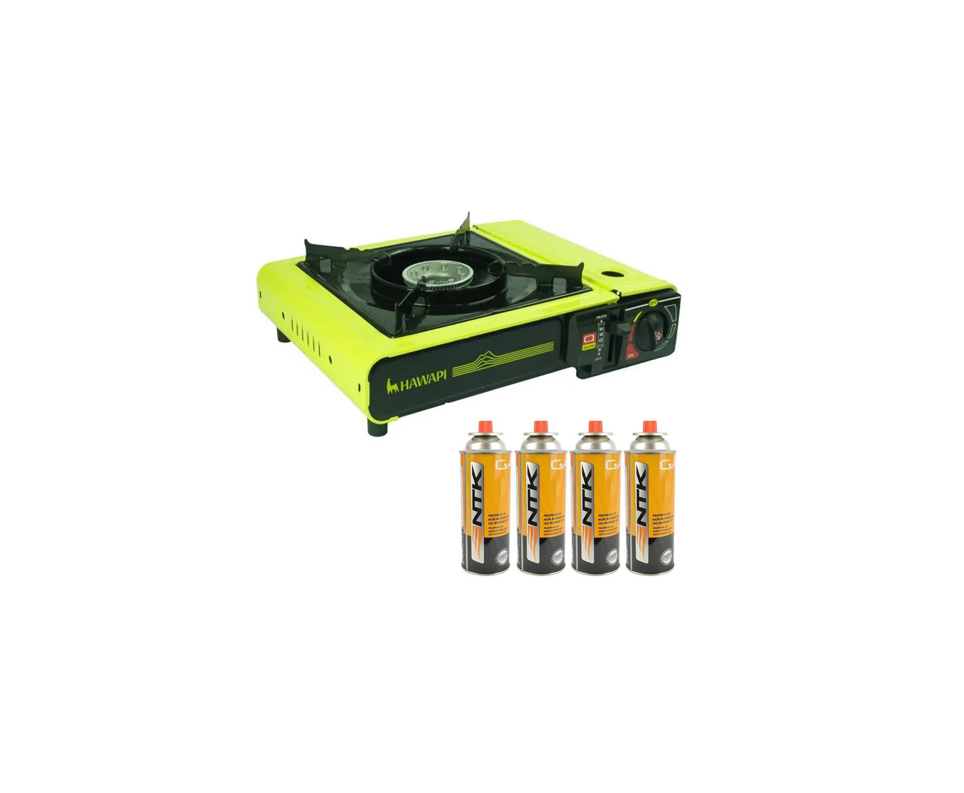 Fogareiro de Mesa Hawapi 3200WF - Verde Limão + Refil Gas