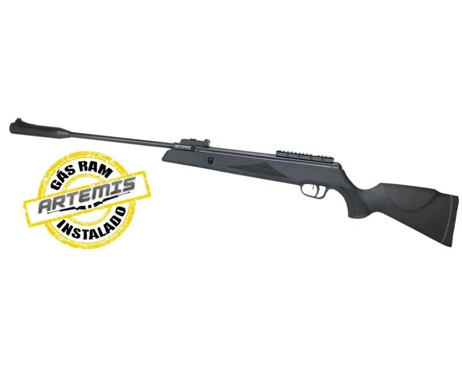 Carabina De Pressão Black Hawk Gas Ram 70kg 5.5mm Artemis + Capa + Alvos + Óleo de Silicone  + Kit de Limpeza + Chumbinho