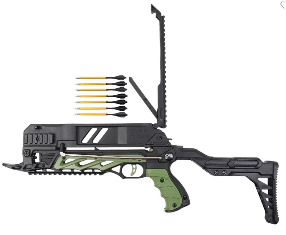 Balestra Besta MK-TCS3-G 80 Libras com carregador 7 setas - Man Kung + Alvos + Red Dot + Kit Setas