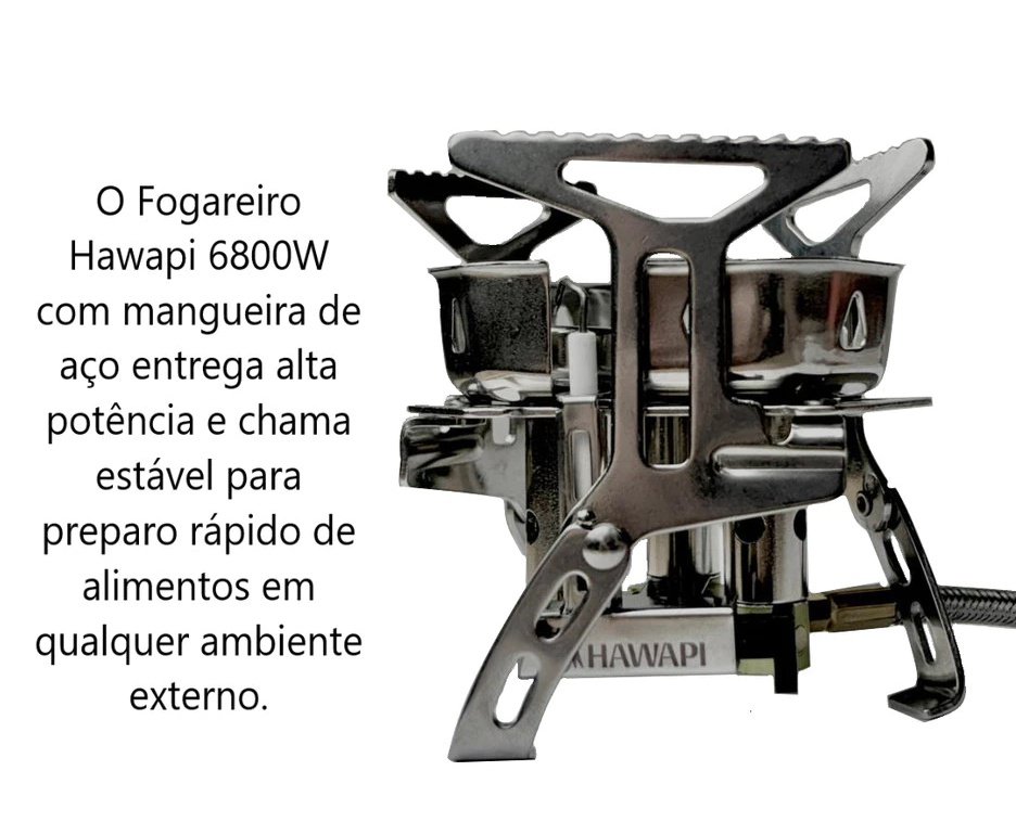 O Fogareiro Hawapi 6800W de média potência com mangueira de aço