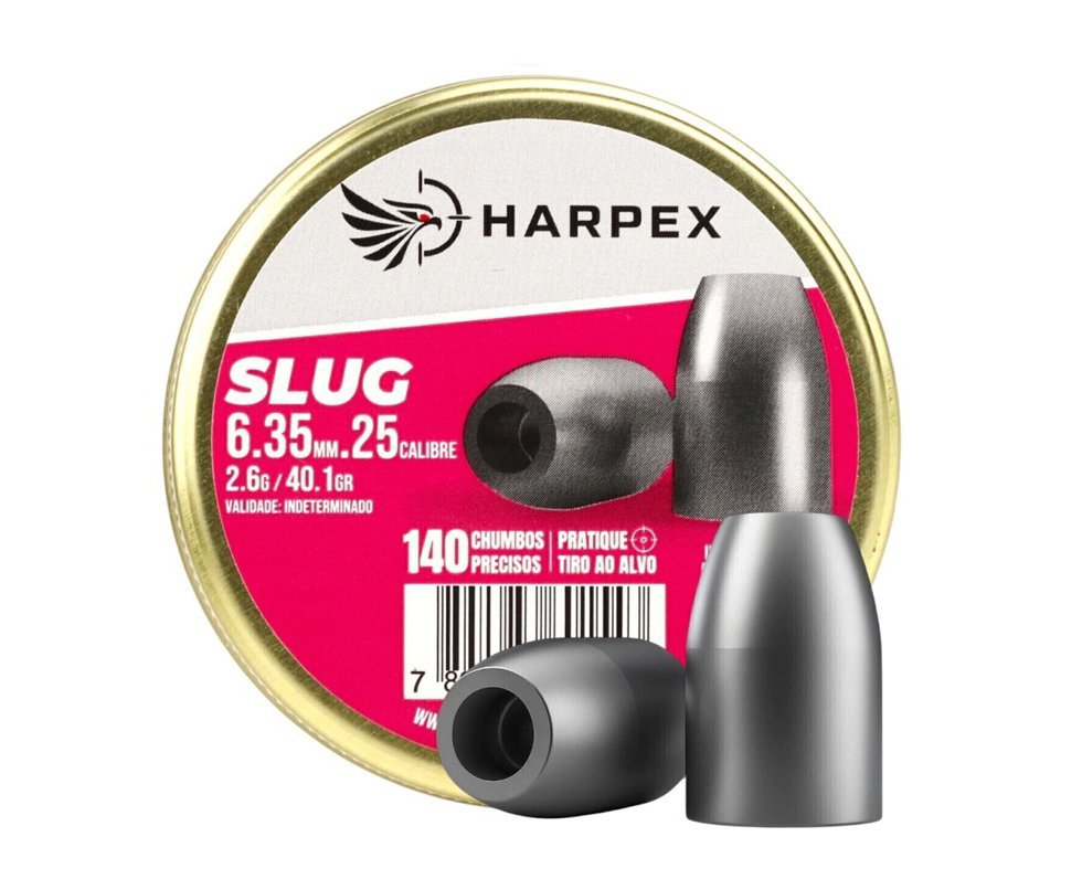 Chumbinho Harpex Slug 6,35mm (.25) – 140 Unidades | 2,6 g (40,1 grains)