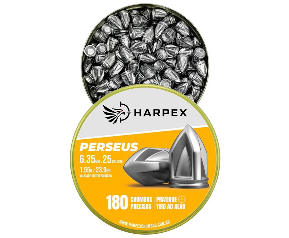 Chumbinho Harpex Perseus 6,35mm (.25) – Lata com 180 Unidades