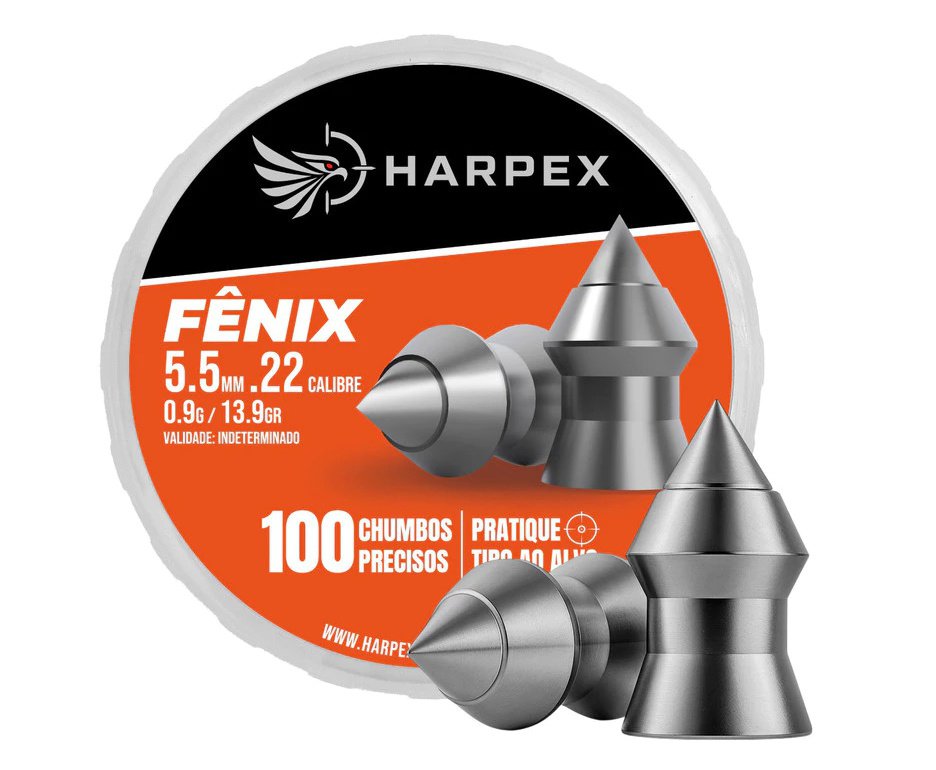 Chumbinho Harpex Fênix Precisão 5.5mm (.22) 100 pcs/pot