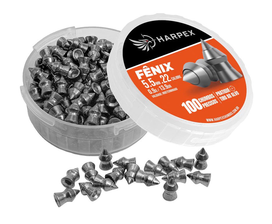 Chumbinho Harpex Fênix Precisão 5.5mm (.22) 100 pcs/pot
