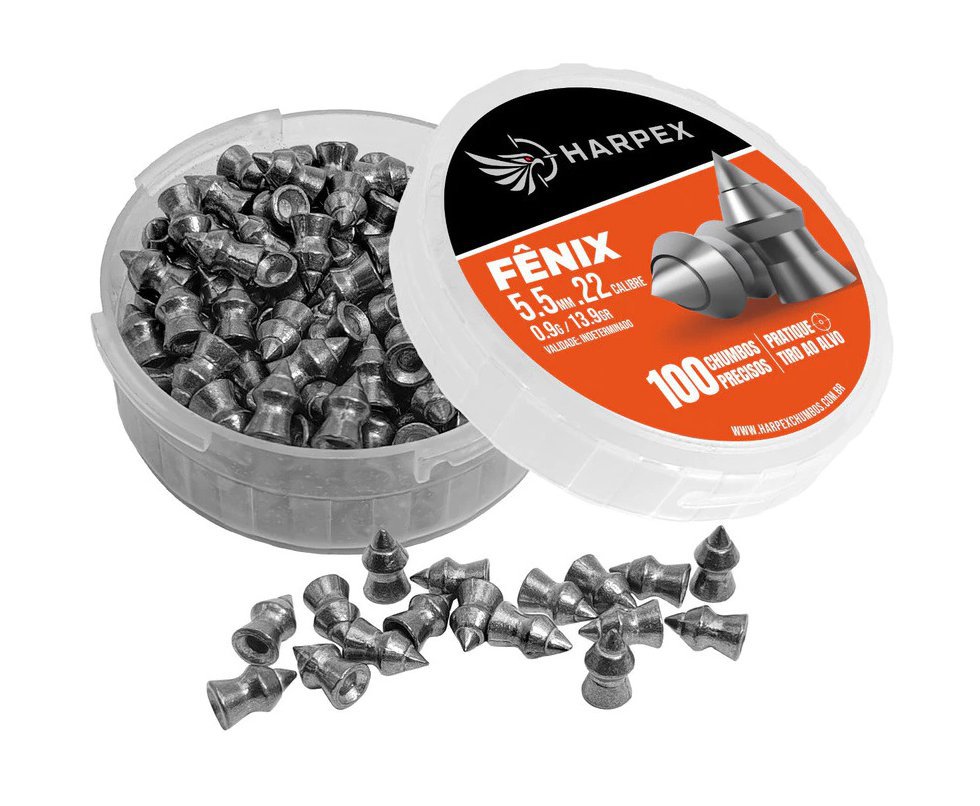 Chumbinho Harpex Fênix Precisão 5.5mm (.22) 100 pcs/pot