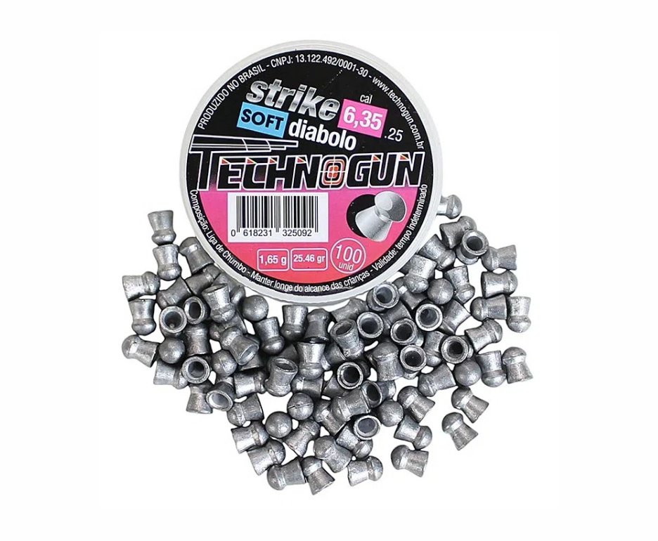 Capa/Case Premium + Chumbinho 6,35 Harpex/Technogun  Diabolo/Slug Hollow Point/Strike Diabolo Soft /Mamuth Pro + Kit de Limpeza + Desengripante/Anticorrosivo + Alvos