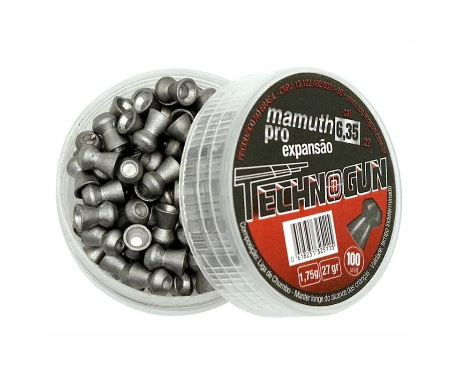 Capa Almofadada Rossi 120 cm+ Chumbinho 6,35 Harpex/Technogun  Diabolo/Slug Hollow Point/Strike Diabolo Soft /Mamuth Pro + Kit de Limpeza + Desengripante/Anticorrosivo + Alvos