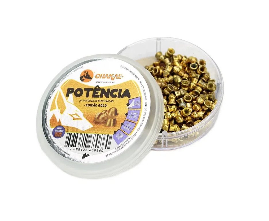 Kit 05 Cx Chumbinho De Pressão Premium Potencia Gold 4,5mm Perfuração + Alvos