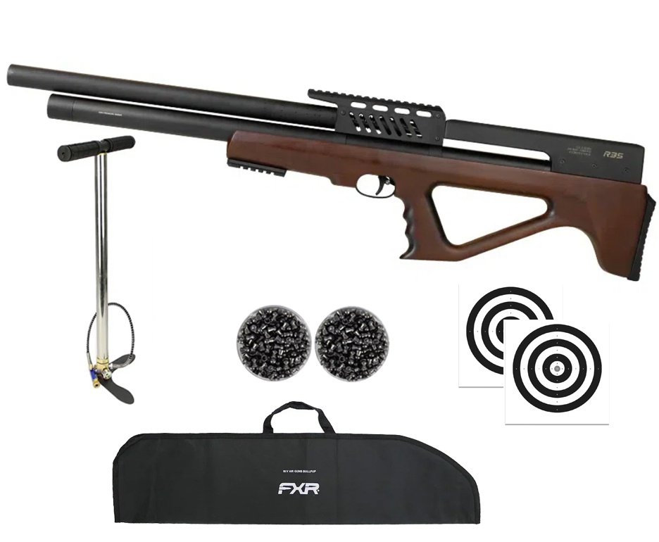Carabina de Pressão PCP R35 Bullpup Madeira 6,35mm - Rossi + Bomba + Capa + Chumbo + Alvos + Luneta 4-16x50