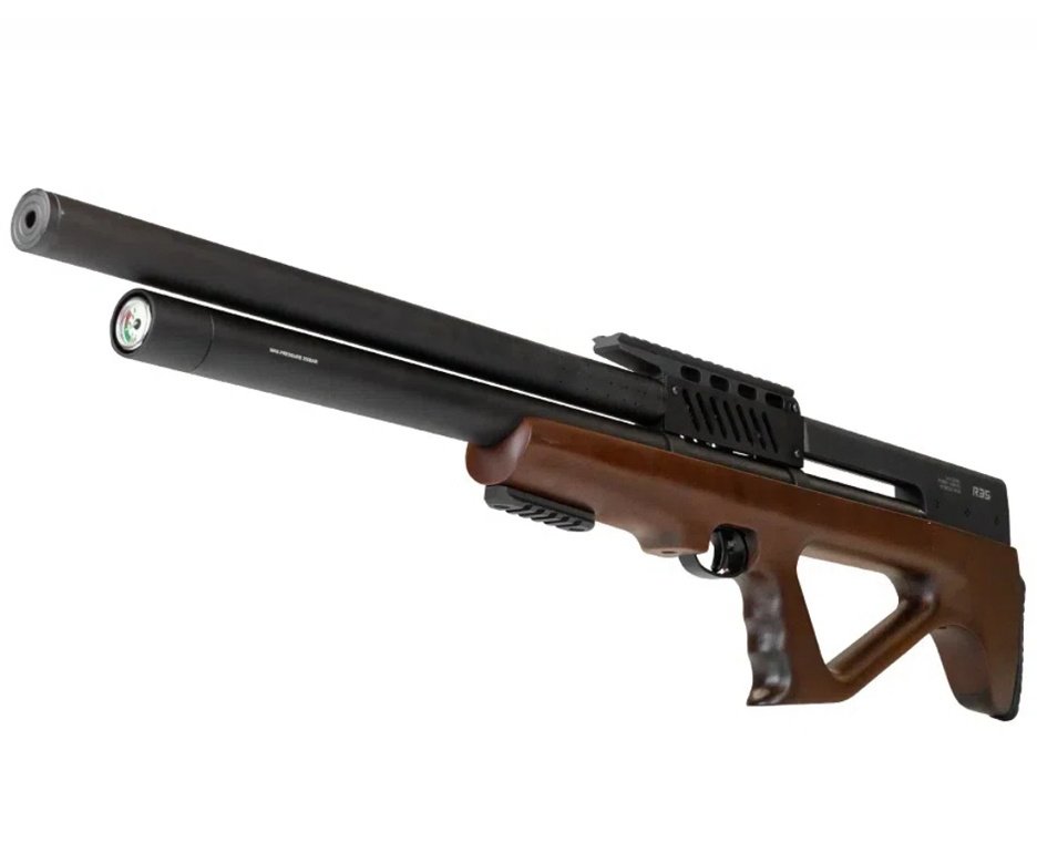 Carabina de Pressão PCP R35 Bullpup Madeira 6,35mm - Rossi + Bomba + Luneta 4-16x50