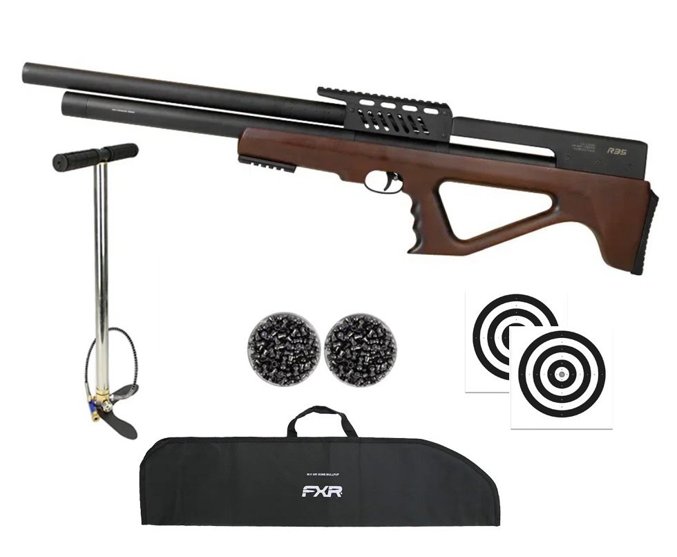 Carabina de Pressão PCP R35 Bullpup Madeira 6,35mm - Rossi + Bomba + Capa + Chumbo + Alvos