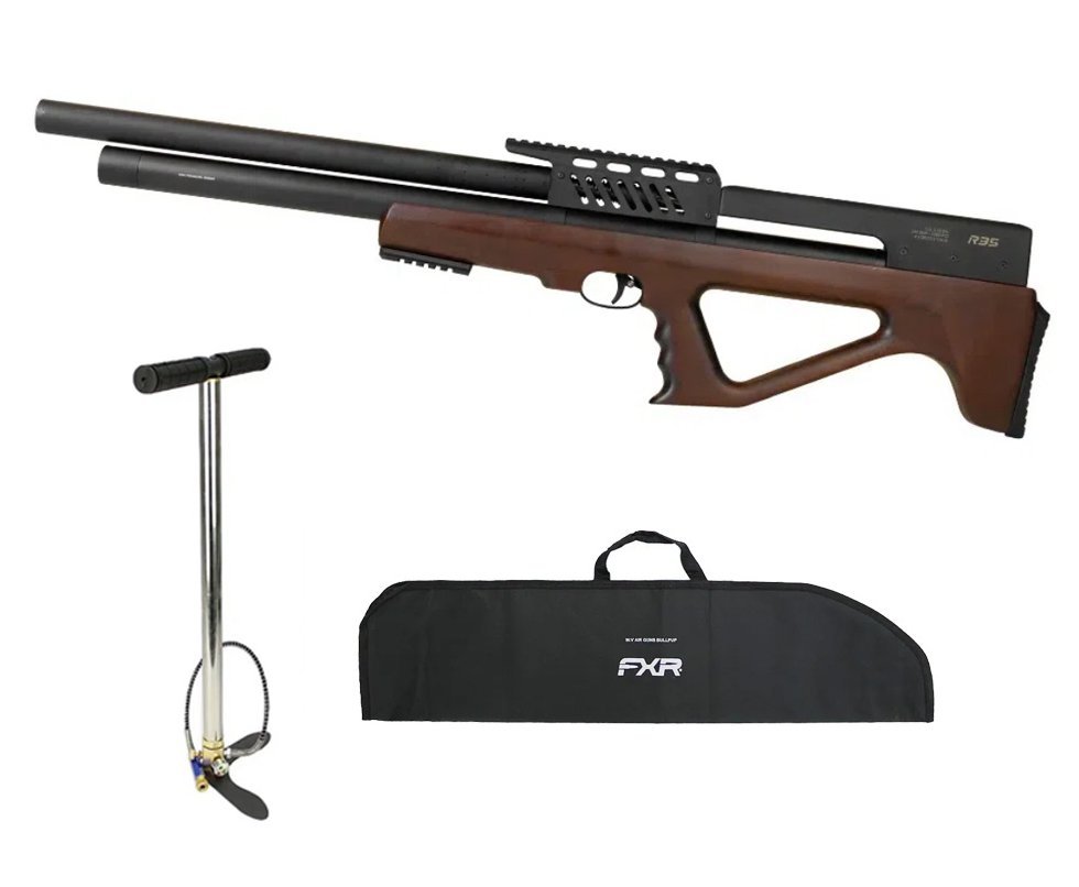 Carabina de Pressão PCP R35 Bullpup Madeira 6,35mm - Rossi + Bomba + Capa