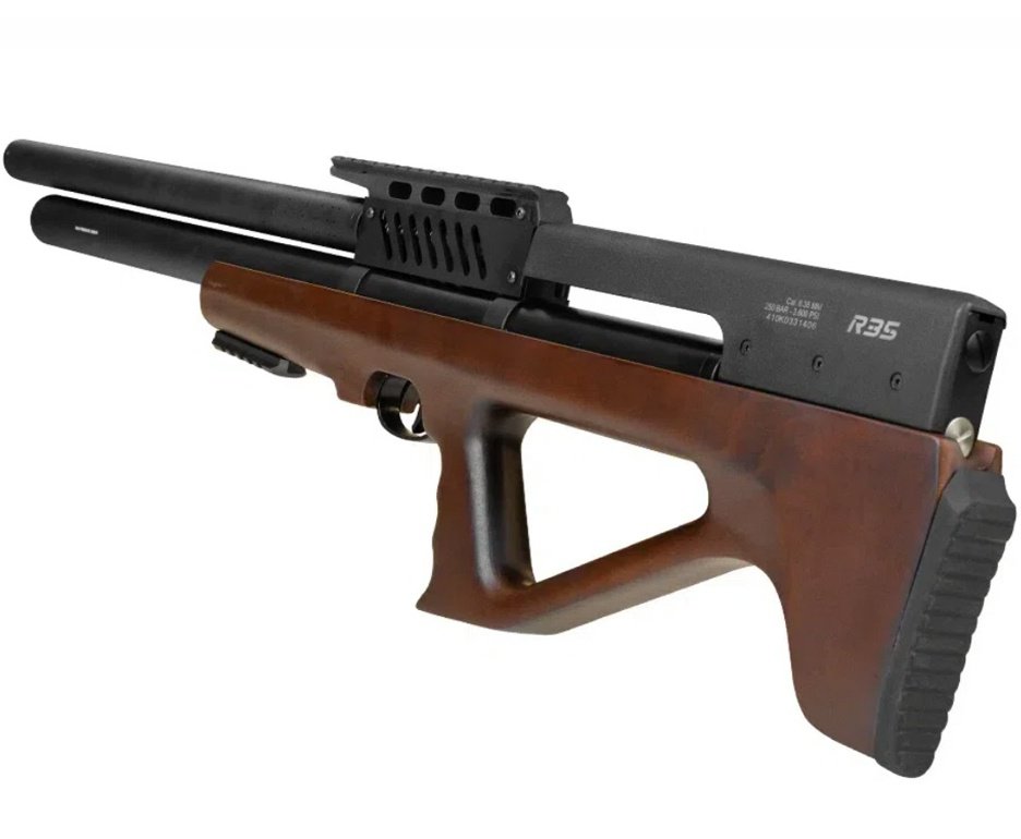 Carabina de Pressão PCP R35 Bullpup Madeira 6,35mm - Rossi + Bomba + Capa