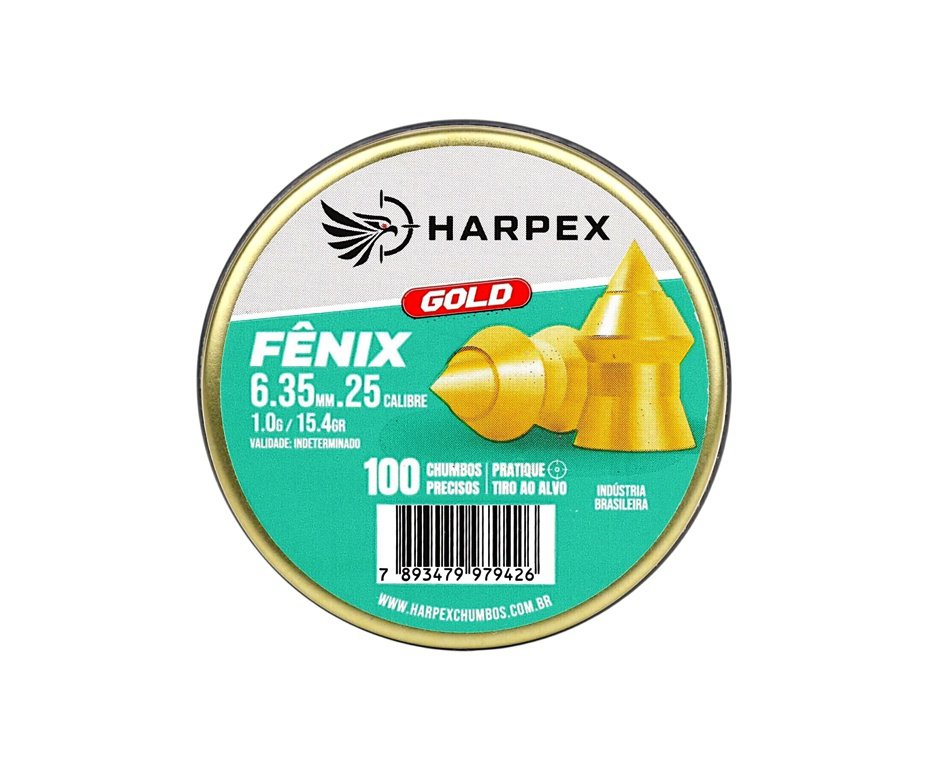 Chumbinho Harpex Fenix Gold 6,35mm 100 pcs